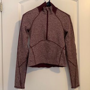 Lululemon Rulu-Run Half Zip. Heathered Bordeaux. Size 2